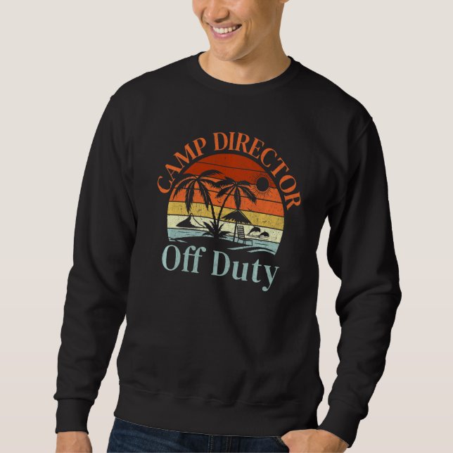 Palm Tree Beach Sunset Retro Camp Direktor Sommer Sweatshirt (Vorderseite)