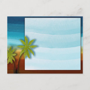 Palm Tree / Beach Thema Hochzeit / Veranstaltung Postkarte