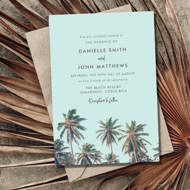 Palm Tree Beach Tropical Invitation de mariage (Créateur téléchargé)