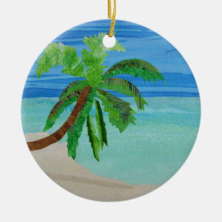 Palm Tree Beach Türkis Ocean Coastal Ornament