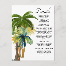 Palm Tree Beach Wedding Begleitkarte