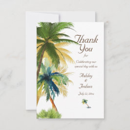 Palm Tree Beach Wedding Dankeskarte
