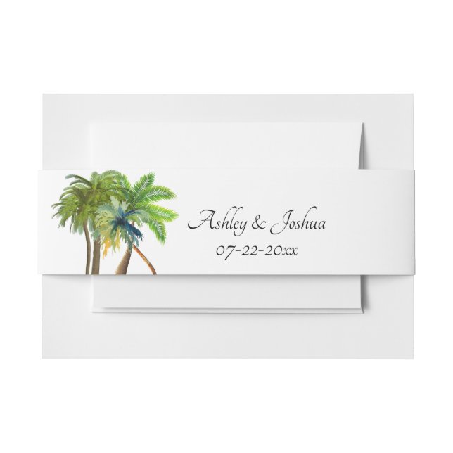 Palm Tree Beach Wedding Einladungsbanderole (Vorderseite Beispiel)