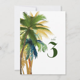 Palm Tree Beach Wedding Numéro de table