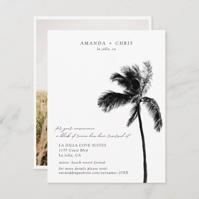 Palm Tree Beach Wedding Room Block Carte du boîtie (Devant / Derrière)