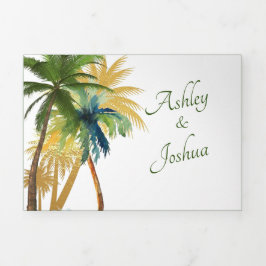 Palm Tree Beach Wedding Tri-Fold