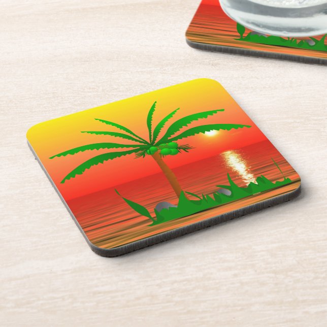 Palm Tree Beverage Coaster Getränkeuntersetzer (Linke Seite)