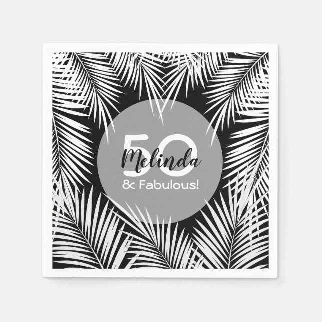 Palm Tree Birthday Serviette (Vorderseite)