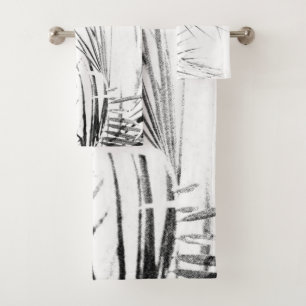Palm Tree Blätter Minimalismus Sketch Badhandtuch Set