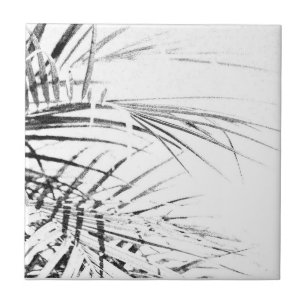 Palm Tree Blätter Minimalismus Sketch Fliese