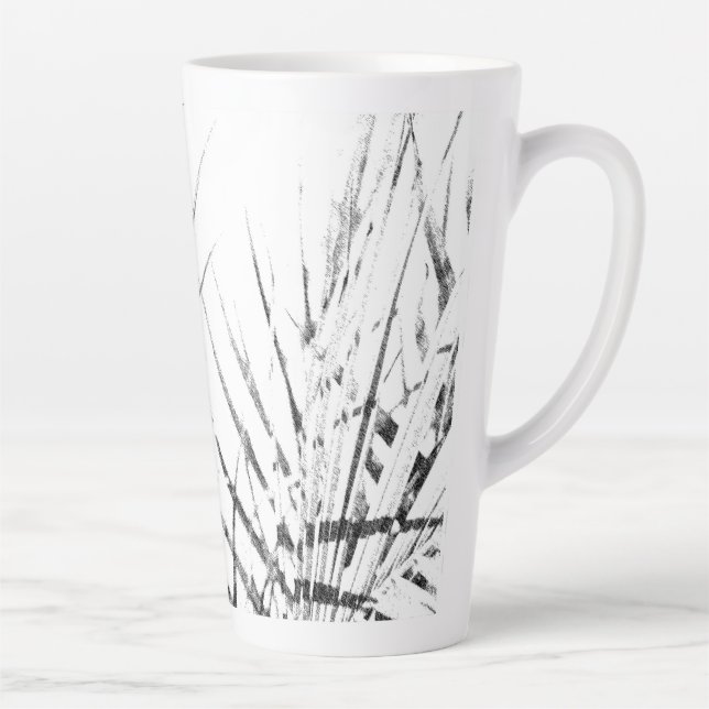 Palm Tree Blätter Minimalismus Sketch Milchtasse (Rechts)