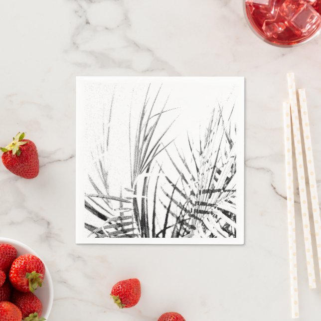 Palm Tree Blätter Minimalismus Sketch Serviette (Beispiel)