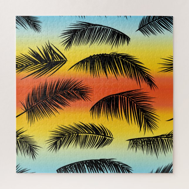 Palm Tree Blätter: nahtloses Muster. (Vertikal)