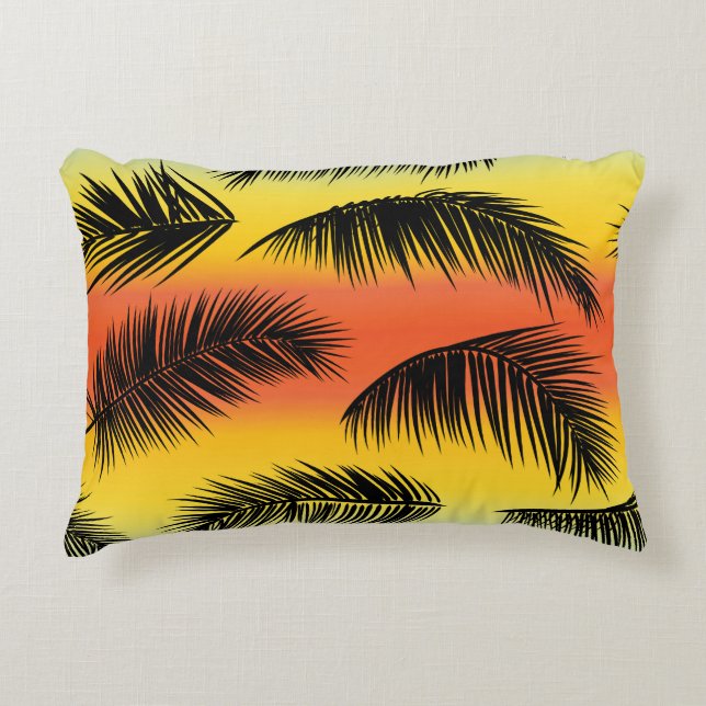 Palm Tree Blätter: nahtloses Muster. Dekokissen (Vorderseite)