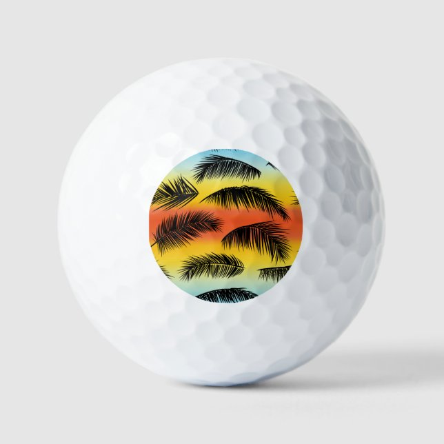 Palm Tree Blätter: nahtloses Muster. Golfball (Vorderseite)