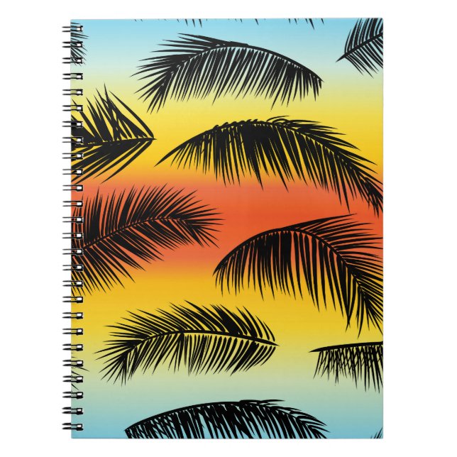 Palm Tree Blätter: nahtloses Muster. Notizblock (Vorderseite)