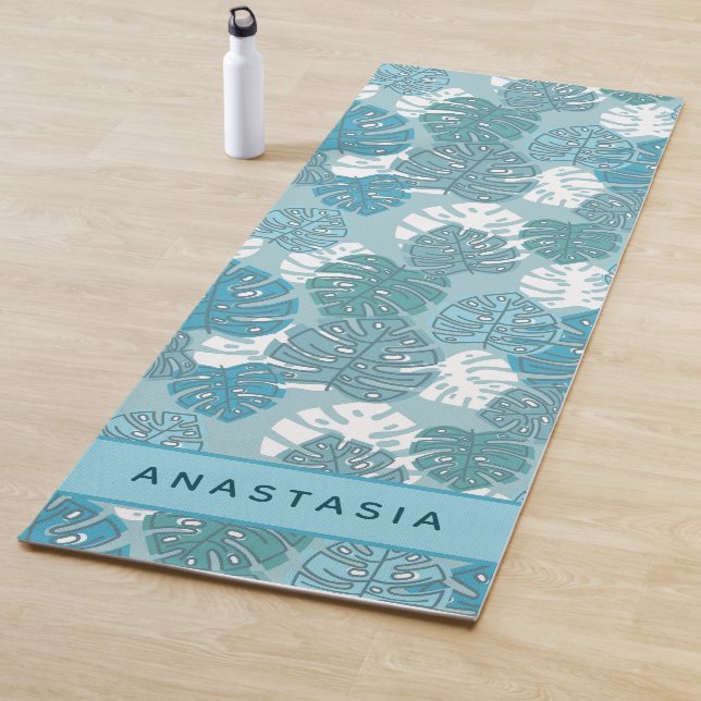 Palm Tree Blätter Tropical Pattern Individuelle Na Yogamatte (Beispiel)