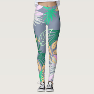 Palm Tree Blätter Tropische Muster Leggings
