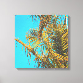 Palm Tree Blätter Turquoise Sky Leinwanddruck
