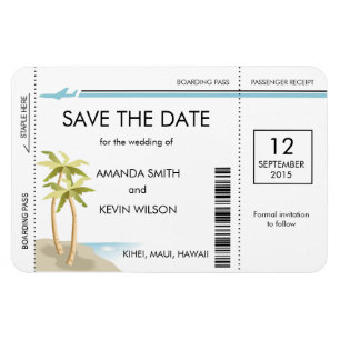 Palm Tree Boarding Pass die Datumsmagnete auf Magnet