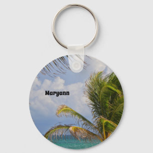 Palm Tree Breeze mit Namen Schlüsselanhänger