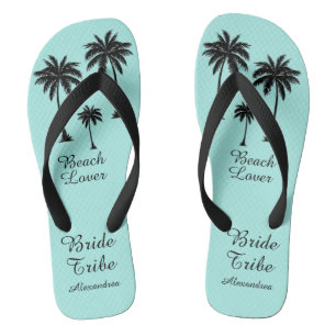 Palm Tree Bride Tribe Flip Flops