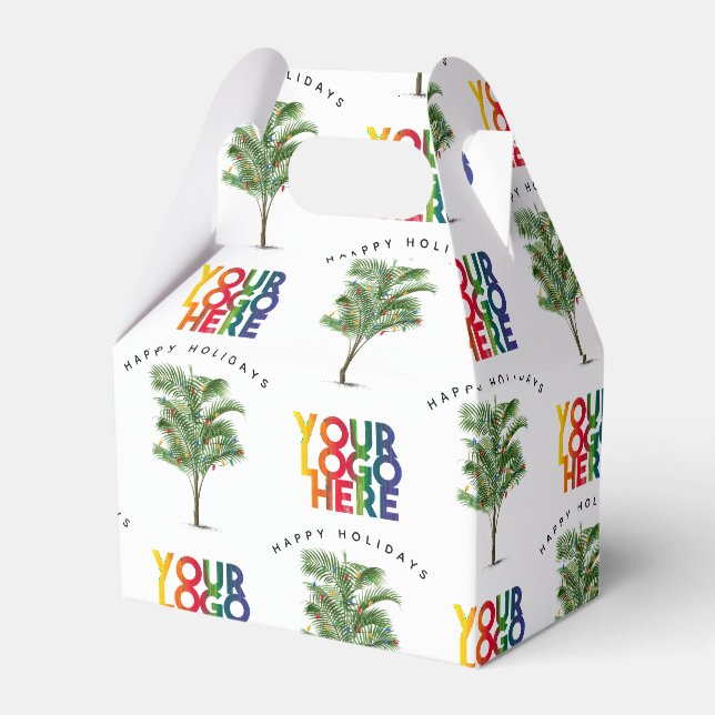 Palm Tree Business Logo Weihnachtskarte Geschenkschachtel (Vorderseite)