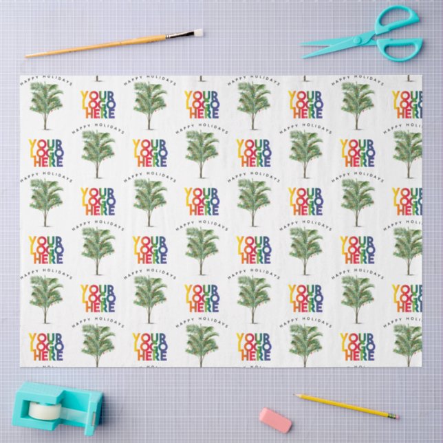 Palm Tree Business Logo Weihnachtskarte Seidenpapier (Basteln)