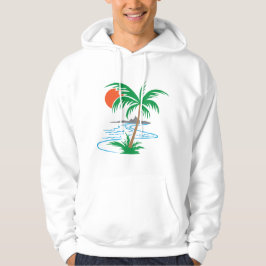 Palm Tree by the River | Tropical Sunset Art Hoodie