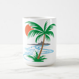 Palm Tree by the River | Tropical Sunset Art Kaffeetasse