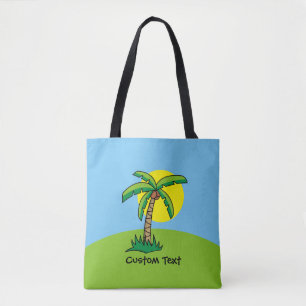 Palm Tree Cartoon Muster Tote Bag Tasche