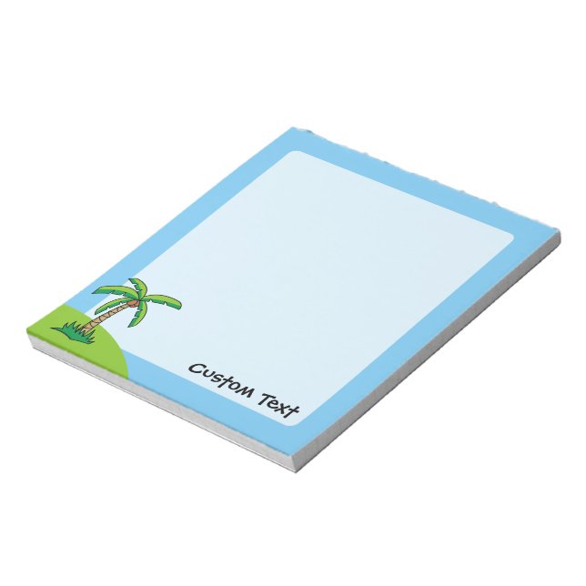 Palm Tree Cartoon Notepad Notizblock (Rotiert)