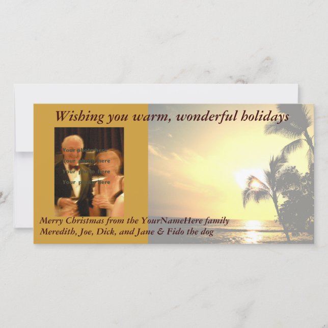 Palm Tree Christmas Foto Feiertagskarte (Vorderseite)