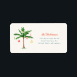 Palm Tree Christmas im Juli Summer Party Adresse Adressaufkleber<br><div class="desc">Diese Weihnachtskollektion im Juli zeigt Aquarellbilder einer Palme mit Weihnachtsschmuck. Machen Sie sich bereit, das ultimative Party im Sommer mit einer festlichen Drehung zu feiern! Unsere Weihnachtskollektion im Juli ist perfekt für Ihre GRILLEN verwandelt Retro Pool Party extravaganza. Mit wunderschönen Aquarellbildern erweckt es das Wesen eines tropischen Urlaubs, kombiniert mit...</div>