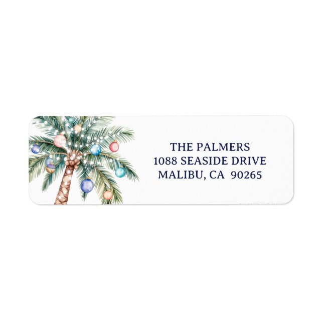 Palm Tree Christmas Tree Return Address (Vorne)
