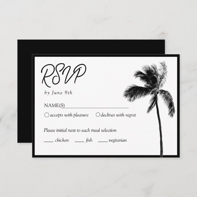 Palm Tree Custom Bat Mitzvah UAWG Enclosure Card Begleitkarte (Vorne/Hinten)