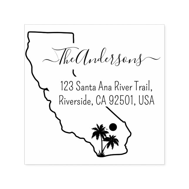 Palm Tree Custom California Rücksendeadresse Permastempel (Design)