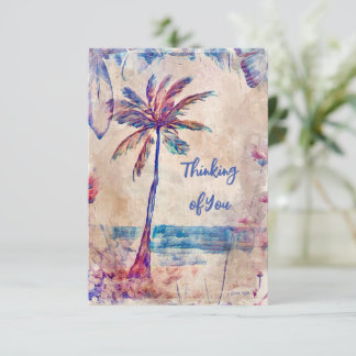 Palm Tree Denken Sie an Ihre Karte flache Note Car