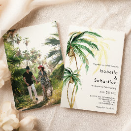 Palm Tree Destination Foto Hochzeit Einladung