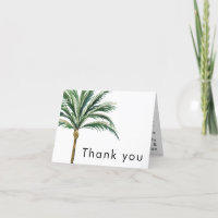 Palm Tree Destination Mariage Merci plié