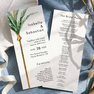 Palm Tree Destination Modern Wedding Flat Program Programm