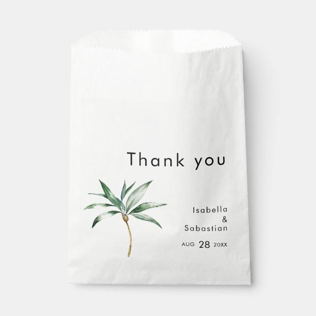 Palm Tree Destination Moderne Hochzeit Geschenktütchen (Vorderseite)