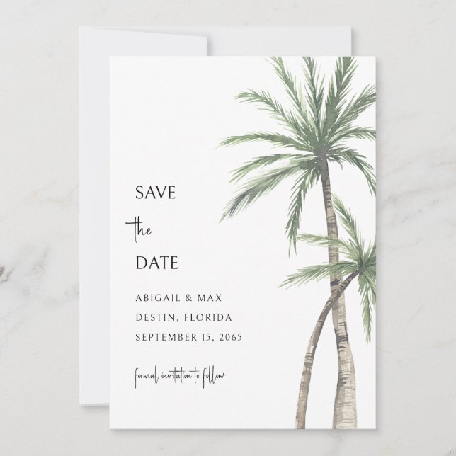 Palm Tree Destination Save the Date (Vorderseite)