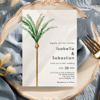 Palm Tree Destination Simple Wedding Einladung