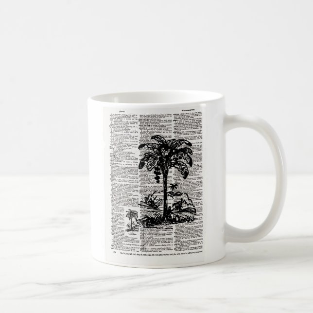 Palm Tree Dictionary Art Kaffeetasse (Rechts)