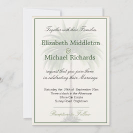 Palm Tree Élégante faire-part de mariage Moderne C