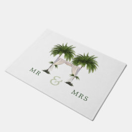 Palm Tree Elegante Moderne schicke Hochzeit Moment Fußmatte