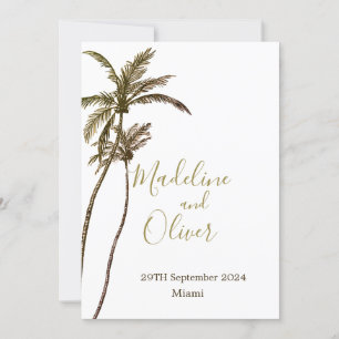 Palm Tree Elegante Moderne Tropische Hochzeit Einladung