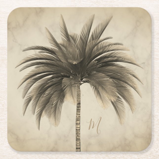 Palm Tree Elegante Ristorante La Lanchetta Rechteckiger Pappuntersetzer (Vorderseite)
