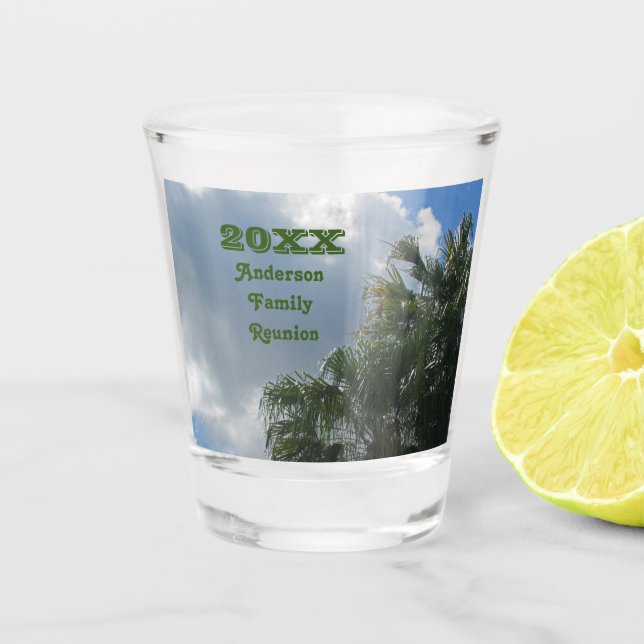 Palm Tree Family Wiedersehen Summer Vacation Keepa Schnapsglas (Vorderseite)